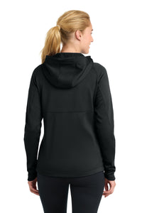 Sport-Tek Women's Tech Fleece Full-Zip Hooded Jacket - Black Back
