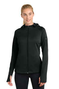 Sport-Tek Women's Tech Fleece Full-Zip Hooded Jacket - Black