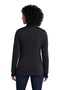 Port Authority Women's Slub Fleece Full-Zip Jacket - Black Back