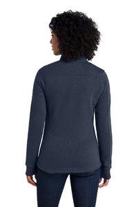 Port Authority Women's Slub Fleece Full-Zip Jacket - Navy Back