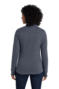 Port Authority Women's Slub Fleece Full-Zip Jacket - Slate Grey Back
