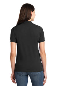 Port Authority Women's Heavyweight Cotton Pique Polo - Black Back