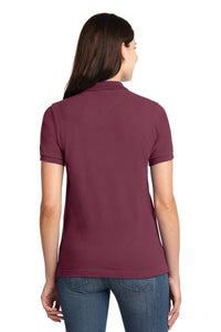 Port Authority Women's Heavyweight Cotton Pique Polo - Burgundy Back
