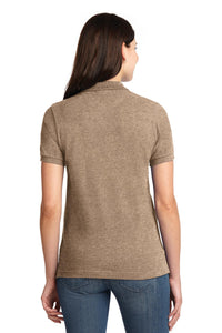 Port Authority Women's Heavyweight Cotton Pique Polo - Khaki Heather Back