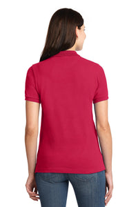 Port Authority Women's Heavyweight Cotton Pique Polo - Red Back