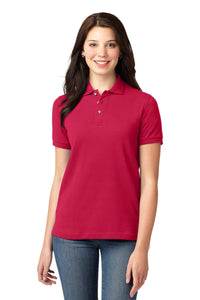 Port Authority Women's Heavyweight Cotton Pique Polo - Red