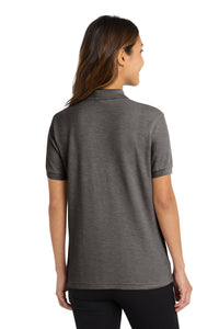 Port Authority Women's Silk Touch Polo - Charcoal Heather Grey Back