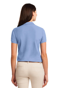 Port Authority Women's Silk Touch Polo - Light Blue Back