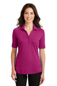 Port Authority Ladies Silk Touch Interlock Performance Polo - Pink Azalea