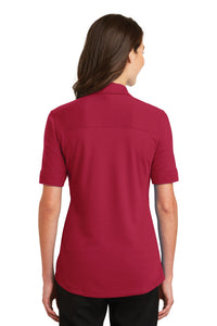 Port Authority Ladies Silk Touch Interlock Performance Polo - Rich Red Back