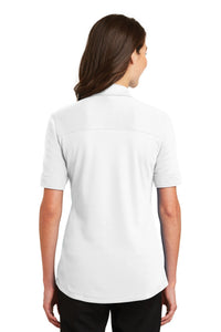 Port Authority Ladies Silk Touch Interlock Performance Polo - White Back