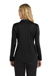 Port Authority  Women's Silk Touch   Performance Long Sleeve Polo - Black Back