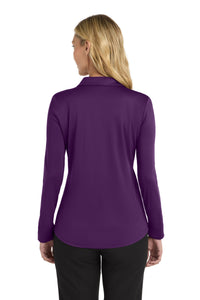 Port Authority  Women's Silk Touch   Performance Long Sleeve Polo - Bright Purple Back