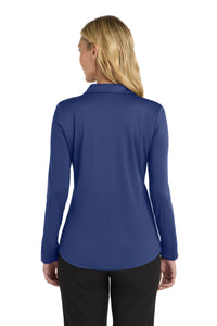 Port Authority  Women's Silk Touch   Performance Long Sleeve Polo - Royal Back