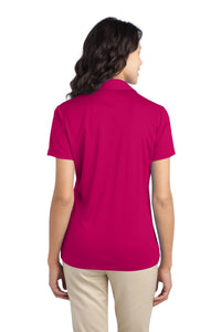 Port Authority Women's Silk Touch Performance Polo - Pink Raspberry Back