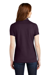 Port Authority Women's Stretch Pique Polo - Aubergine Purple Back