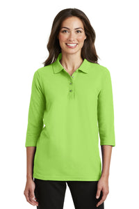 Port Authority Women's Silk Touch 3/4-Sleeve Polo - Lime