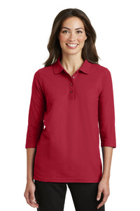 Port Authority Women's Silk Touch 3/4-Sleeve Polo - Red