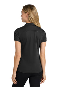 Port Authority Women's Pinpoint Mesh Zip Polo - Black Back