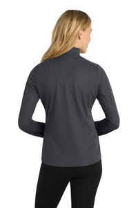 Port Authority Women's Pinpoint Mesh 1/2-Zip - Battleship Grey Back