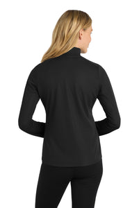 Port Authority Women's Pinpoint Mesh 1/2-Zip - Black Back