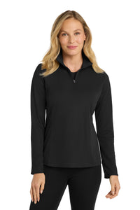 Port Authority Women's Pinpoint Mesh 1/2-Zip - Black