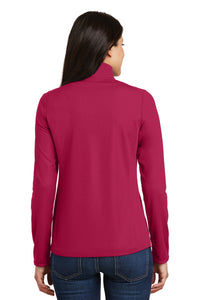 Port Authority Women's Pinpoint Mesh 1/2-Zip - Dark Fuchsia Back