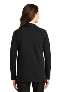 Port Authority Women's Interlock Cardigan - Deep Black/ Charcoal Heather Back