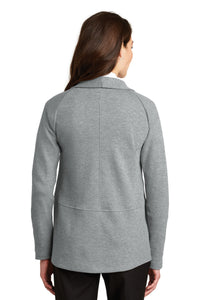 Port Authority Women's Interlock Cardigan - Medium Heather Grey/ Charcoal Heather Back