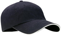 Port Authority Sandwich Bill Cap with Striped Closure - Classic Navy/ White