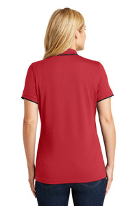 Port Authority Women's Dry Zone UV Micro-Mesh Tipped Polo - Rich Red/ Deep Black Back
