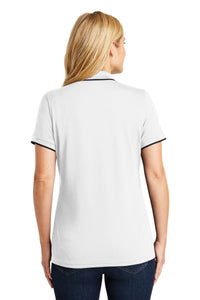 Port Authority Women's Dry Zone UV Micro-Mesh Tipped Polo - White/ Deep Black Back