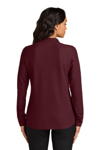 Port Authority Women's Wearever Signature Pique Long Sleeve Polo LK200LS - Burgundy Back