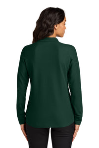 Port Authority Women's Wearever Signature Pique Long Sleeve Polo LK200LS - Dark Green Back