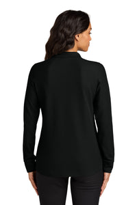Port Authority Women's Wearever Signature Pique Long Sleeve Polo LK200LS - Deep Black Back