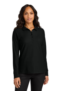 Port Authority Women's Wearever Signature Pique Long Sleeve Polo LK200LS - Deep Black