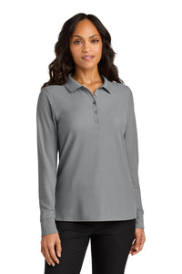 Port Authority Women's Wearever Signature Pique Long Sleeve Polo LK200LS - Gusty Grey