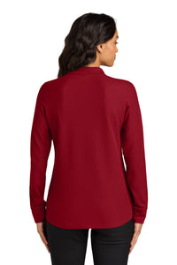 Port Authority Women's Wearever Signature Pique Long Sleeve Polo LK200LS - Rich Red Back