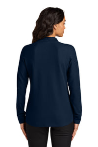 Port Authority Women's Wearever Signature Pique Long Sleeve Polo LK200LS - River Blue Navy Back