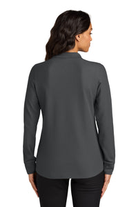 Port Authority Women's Wearever Signature Pique Long Sleeve Polo LK200LS - Storm Grey Back