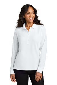 Port Authority Women's Wearever Signature Pique Long Sleeve Polo LK200LS - White