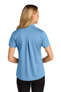Port Authority Women's Wearever Performance Pique Polo LK240 - Carolina Blue Back
