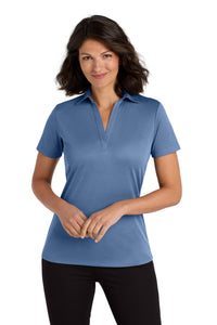 Port Authority  Women's Heathered Silk Touch  Performance Polo - Moonlight Blue Heather