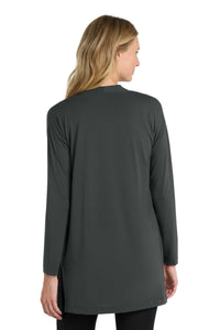 Port Authority  Women's Concept Long Pocket Cardigan - Grey Smoke Back