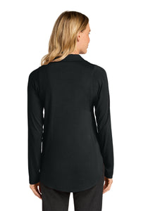 Port Authority Women's Luxe Knit Button Tunic LK5602 - Deep Black Back