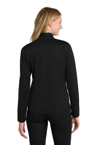 Port Authority  Women's Silk Touch  Performance 1/4-Zip LK584 - Black/ Steel Grey Back