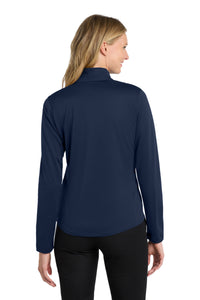 Port Authority  Women's Silk Touch  Performance 1/4-Zip LK584 - Navy/ Steel Grey Back