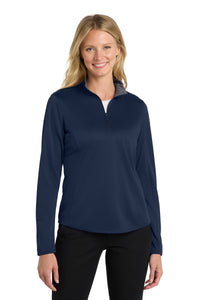 Port Authority  Women's Silk Touch  Performance 1/4-Zip LK584 - Navy/ Steel Grey