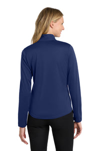 Port Authority  Women's Silk Touch  Performance 1/4-Zip LK584 - Royal/ Steel Grey Back