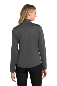 Port Authority  Women's Silk Touch  Performance 1/4-Zip LK584 - Steel Grey/ Black Back